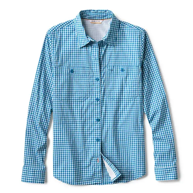 orvis Women's River Guide Long-Sleeve Shirt PACIFIC BLUE GINGHAM