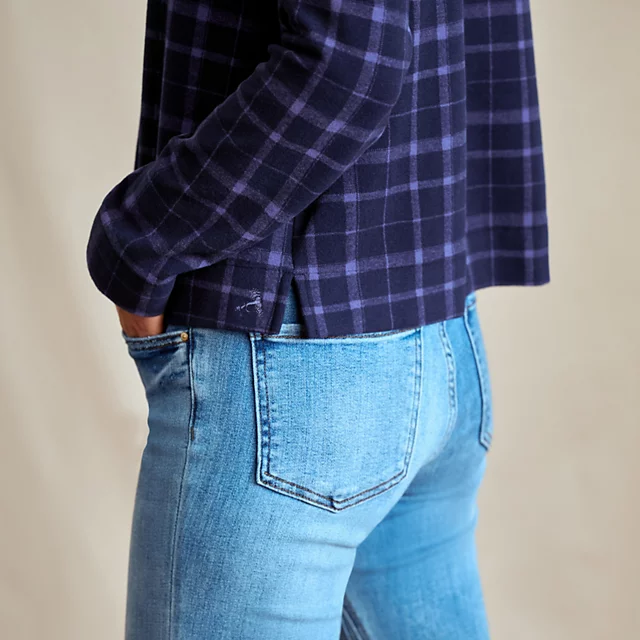 Orvis Women’s Snowy River 1/4-Zip Sweatshirt NAVY DUSK PLAID