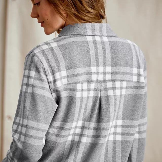 Orvis Women’s Snowy River Button-Down Long-Sleeve Shirt LIGHT GRAY/SNOW PLAID