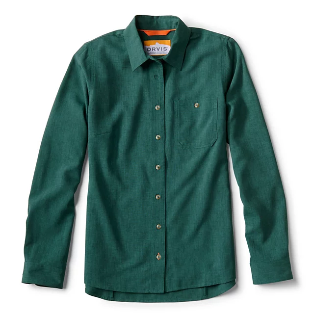 orvis Women’s Tech Chambray Long-Sleeve Work Shirt PEACOCK