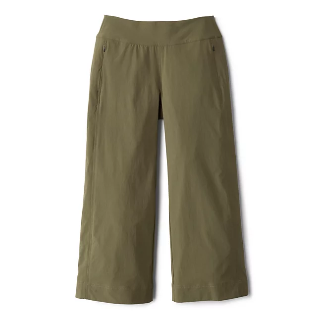 orvis Wonder Ripstop Wide-Leg Cropped Pants TARRAGON