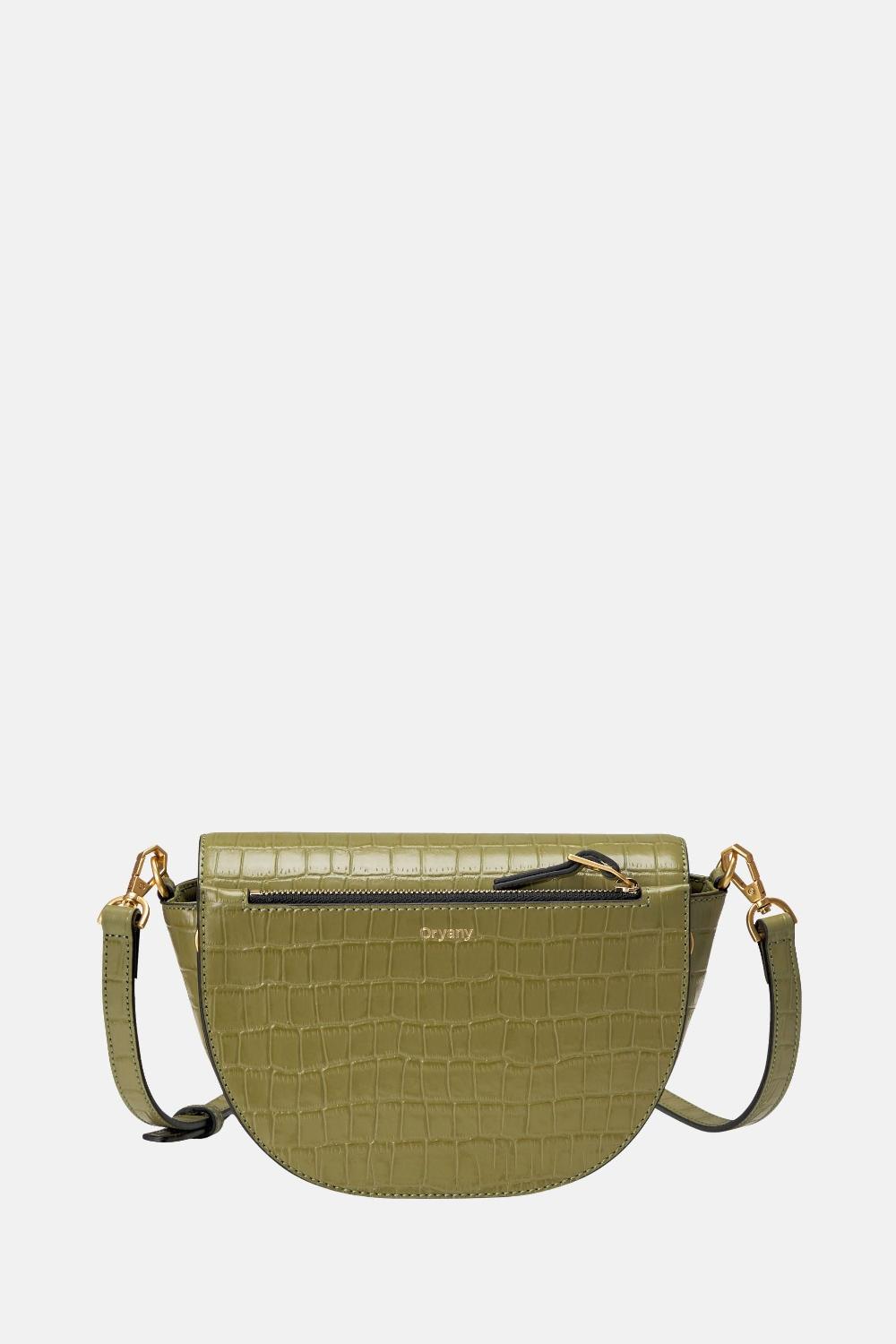 oryany Oryany - Lottie Croco Saddle Crossbody - Small - Leaf Olive Leather