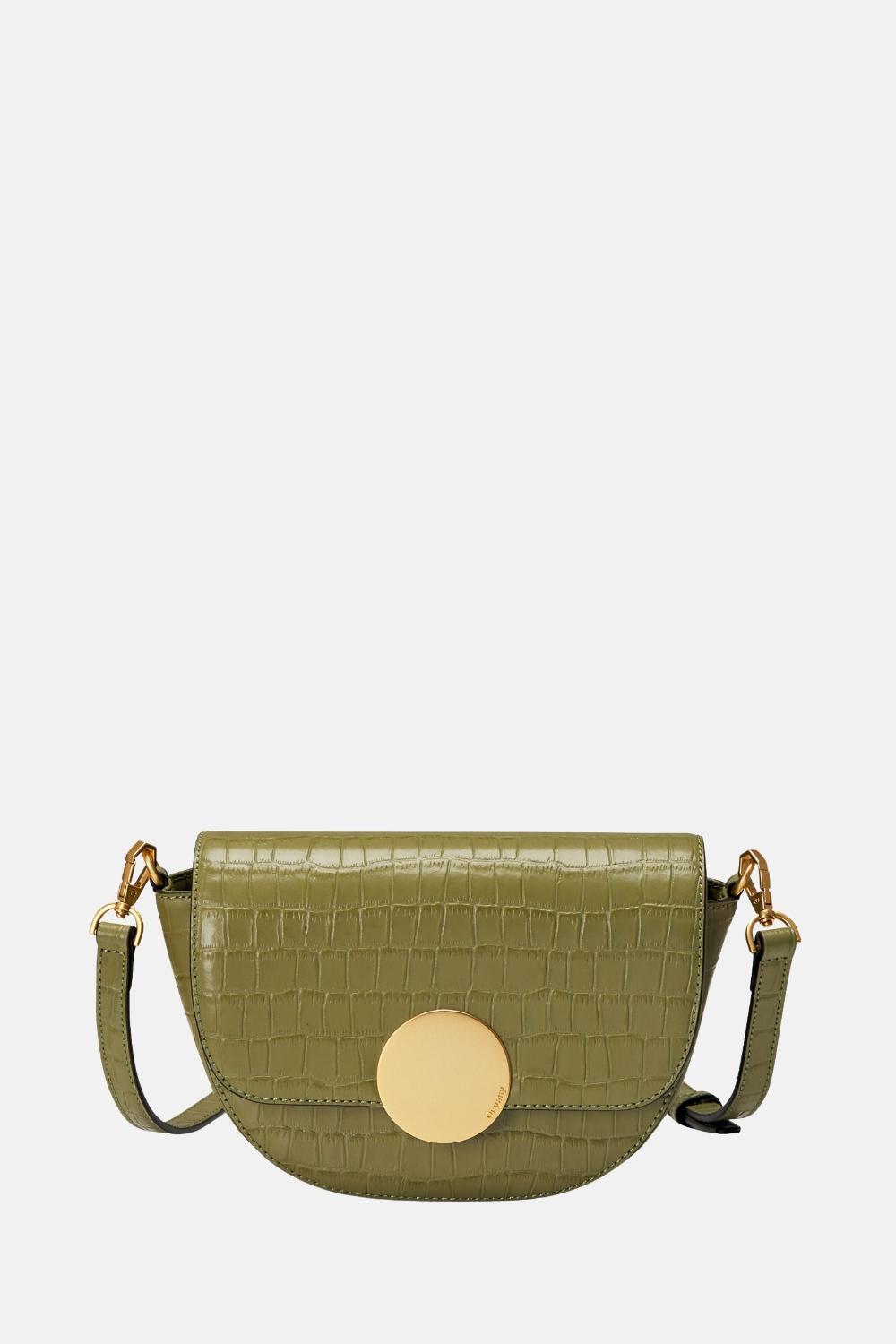 oryany Oryany - Lottie Croco Saddle Crossbody - Small - Leaf Olive Leather