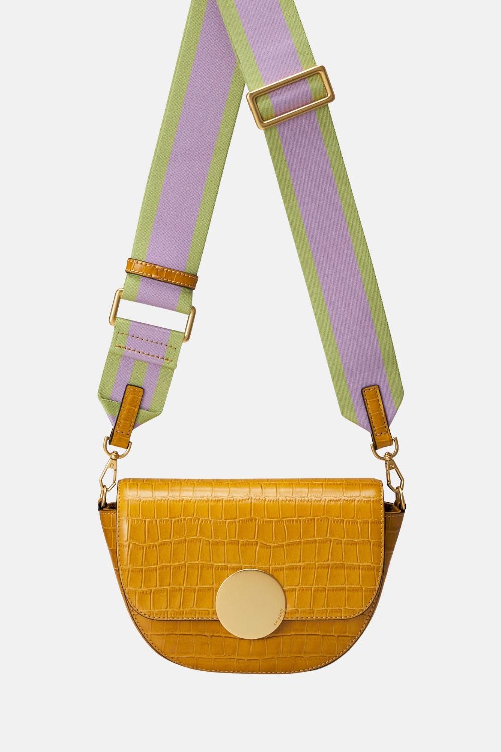 Oryany Oryany - Lottie Croco Saddle Crossbody - Small - Shadow Yellow Leather
