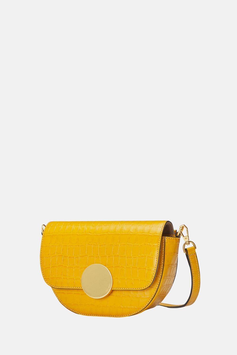 Oryany Oryany - Lottie Croco Saddle Crossbody - Small - Shadow Yellow Leather