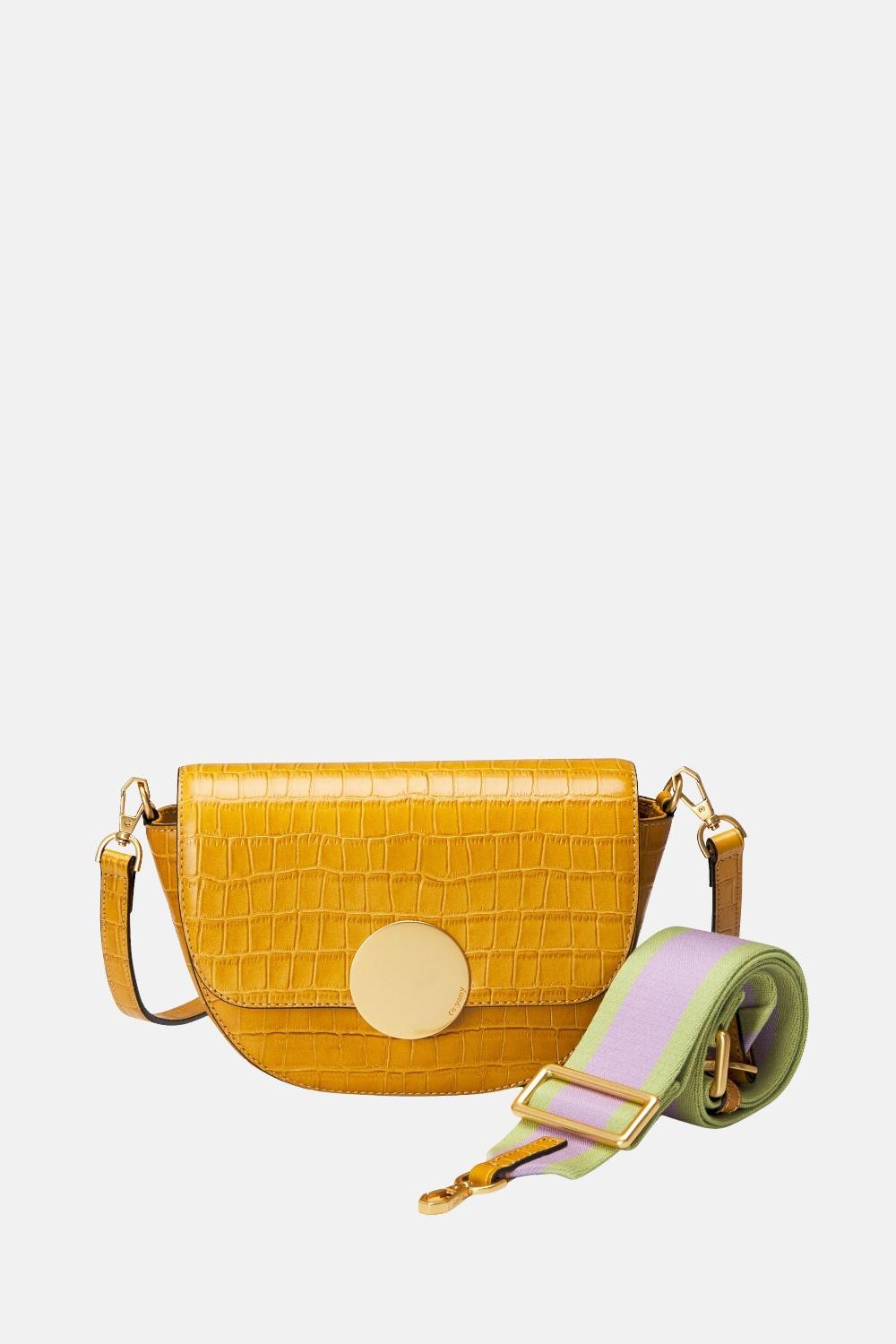 Oryany Oryany - Lottie Croco Saddle Crossbody - Small - Shadow Yellow Leather