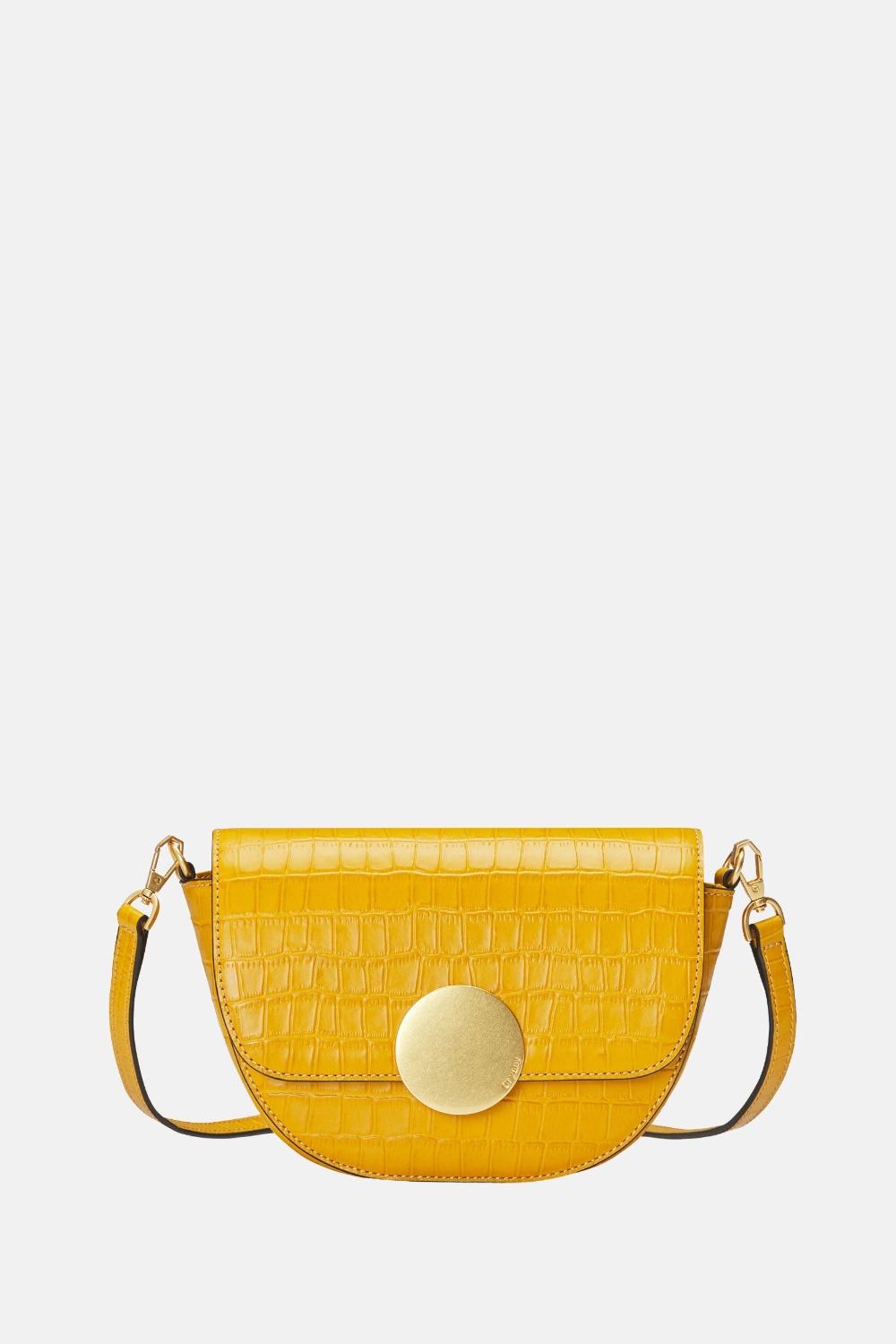 oryany Oryany - Lottie Croco Saddle Crossbody - Small - Shadow Yellow Leather