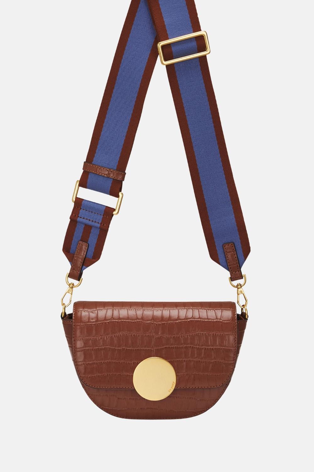 Oryany Oryany - Lottie Croco Saddle Crossbody - Small - Toffee Tan Leather