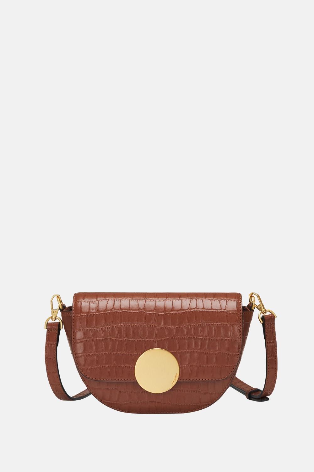 oryany Oryany - Lottie Croco Saddle Crossbody - Small - Toffee Tan Leather