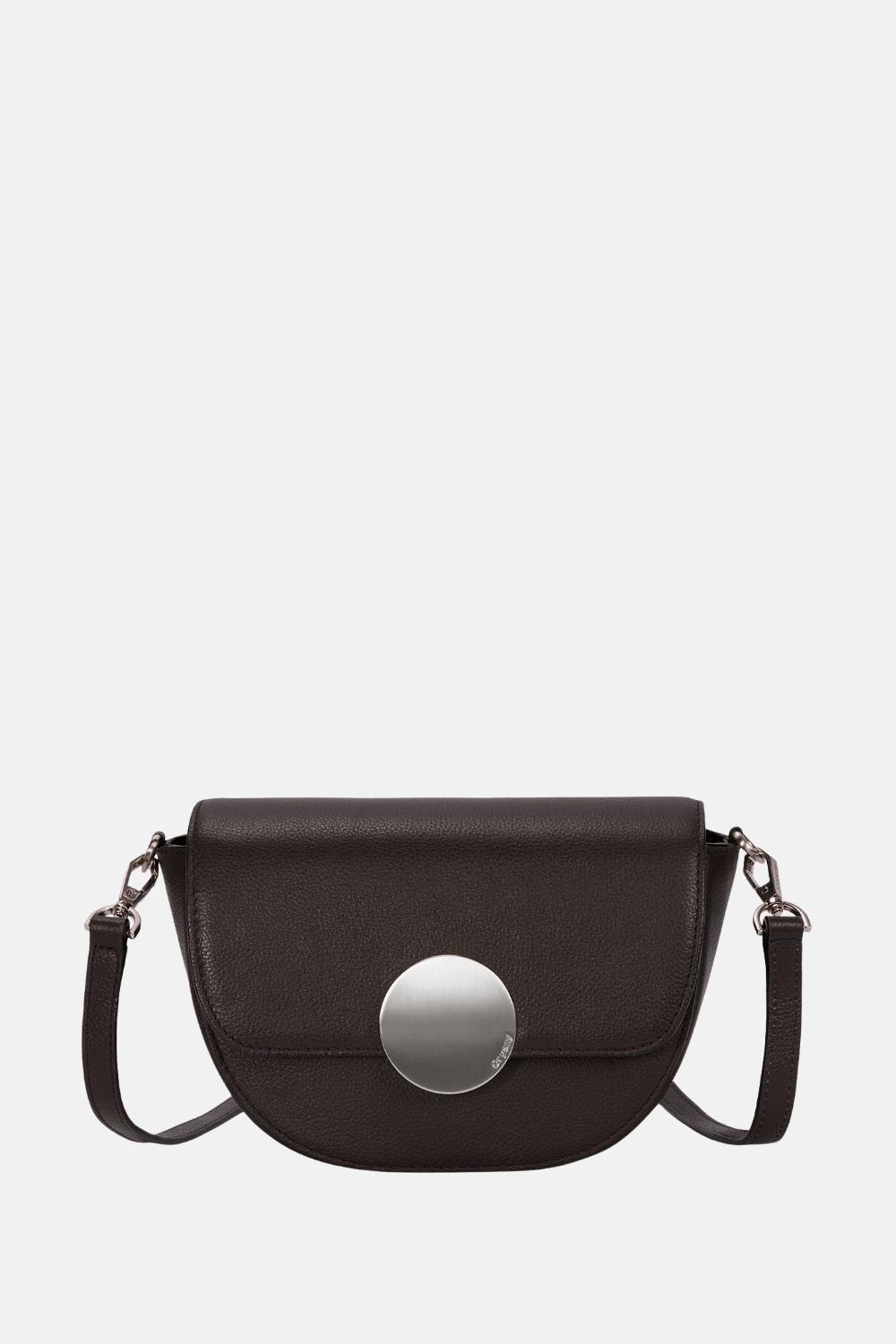 oryany Oryany - Lottie Saddle Crossbody Small Handbags - Dark Chocolate Leather