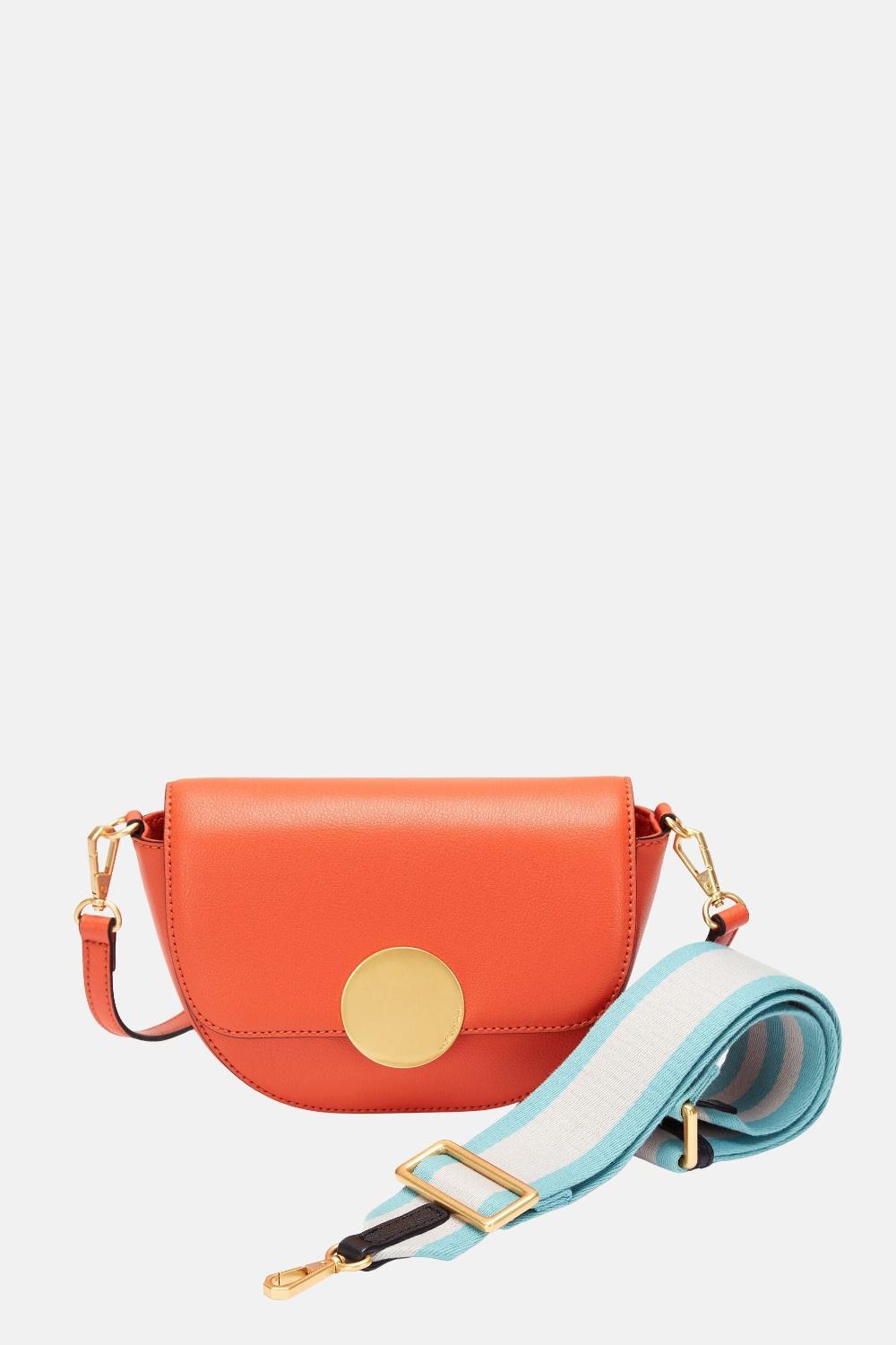 Oryany Oryany - Lottie Saddle Crossbody Small Handbags - Orange Leather