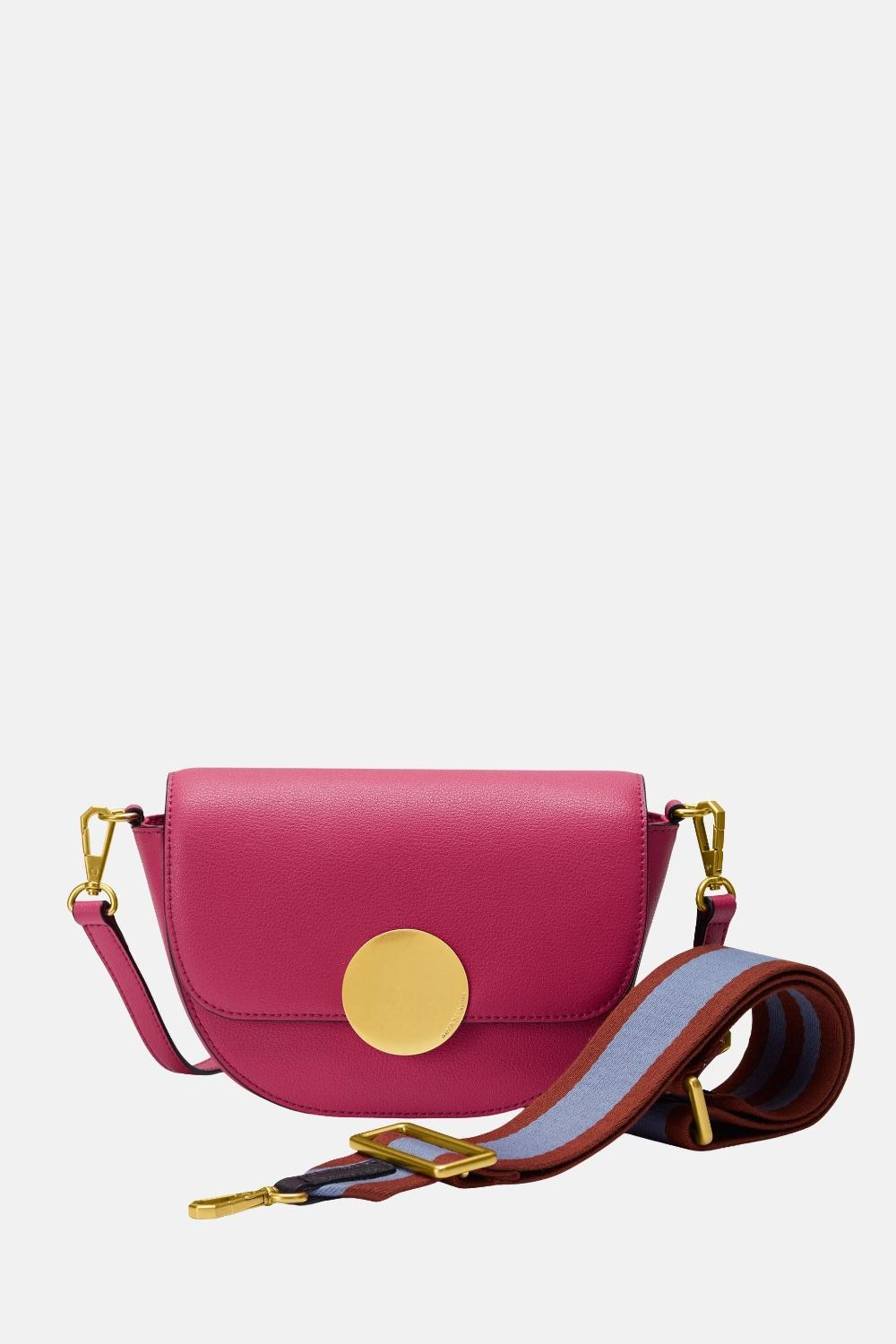 Oryany Oryany - Lottie Saddle Crossbody Small Handbags - Raspberry Leather