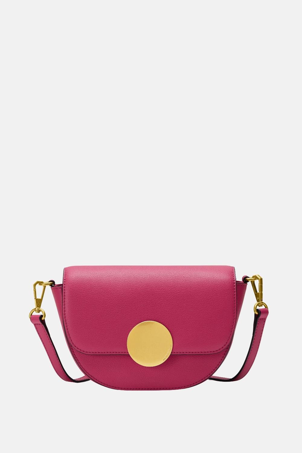 oryany Oryany - Lottie Saddle Crossbody Small Handbags - Raspberry Leather