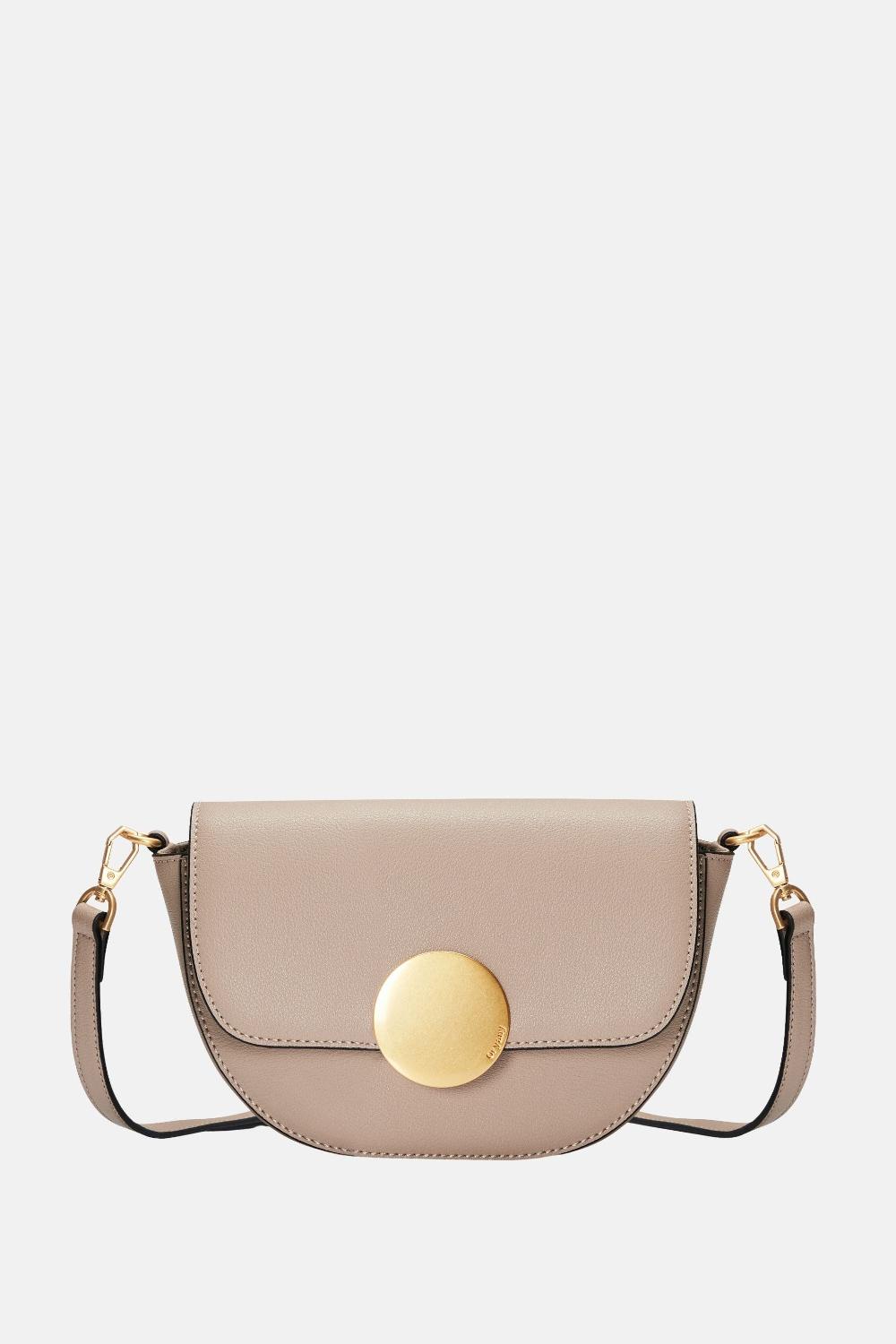 oryany Oryany - Lottie Saddle Crossbody Small Handbags - Taupe Leather