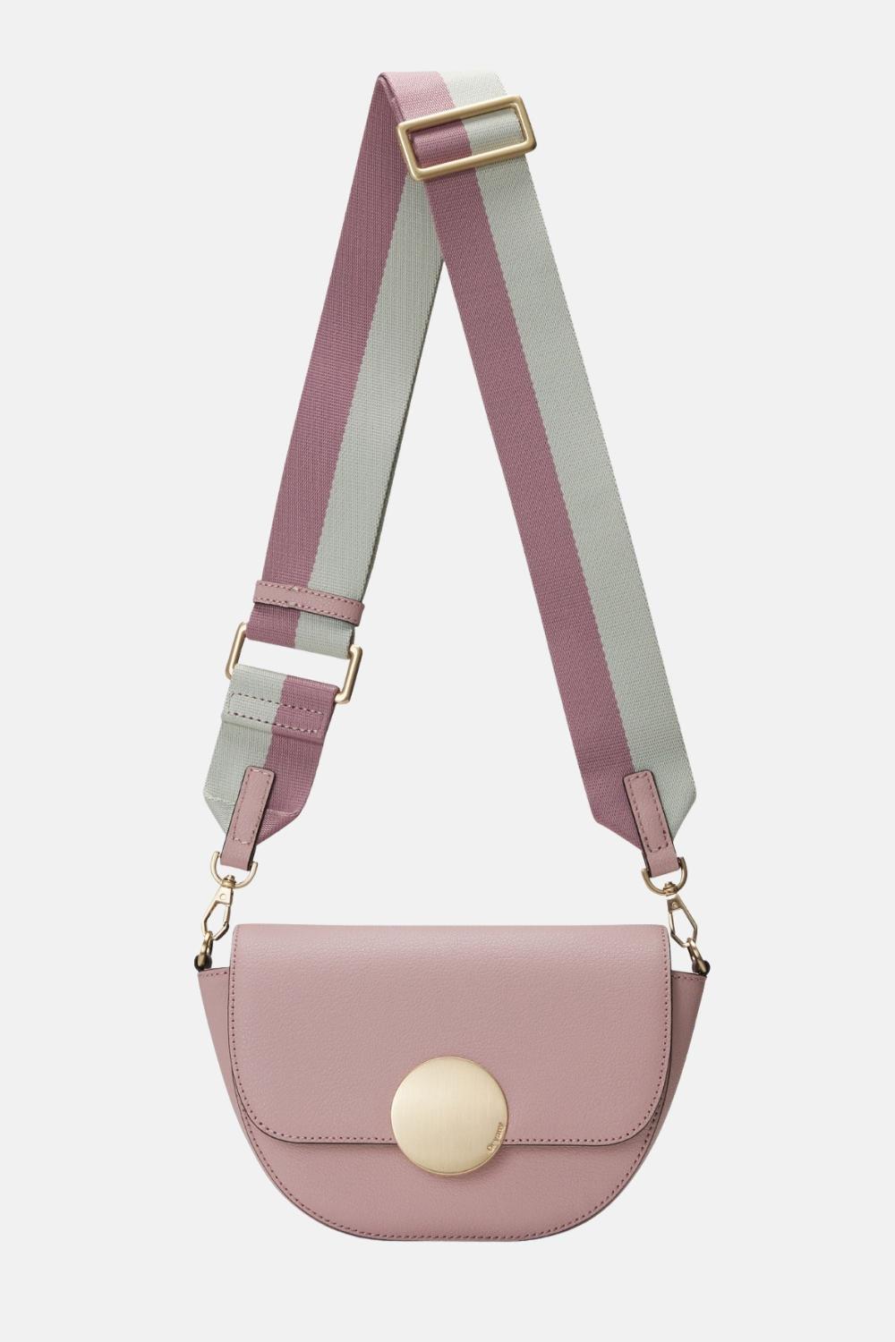 Oryany Oryany - Lottie Saddle Crossbody Small Handbags - Vintage Pink Leather