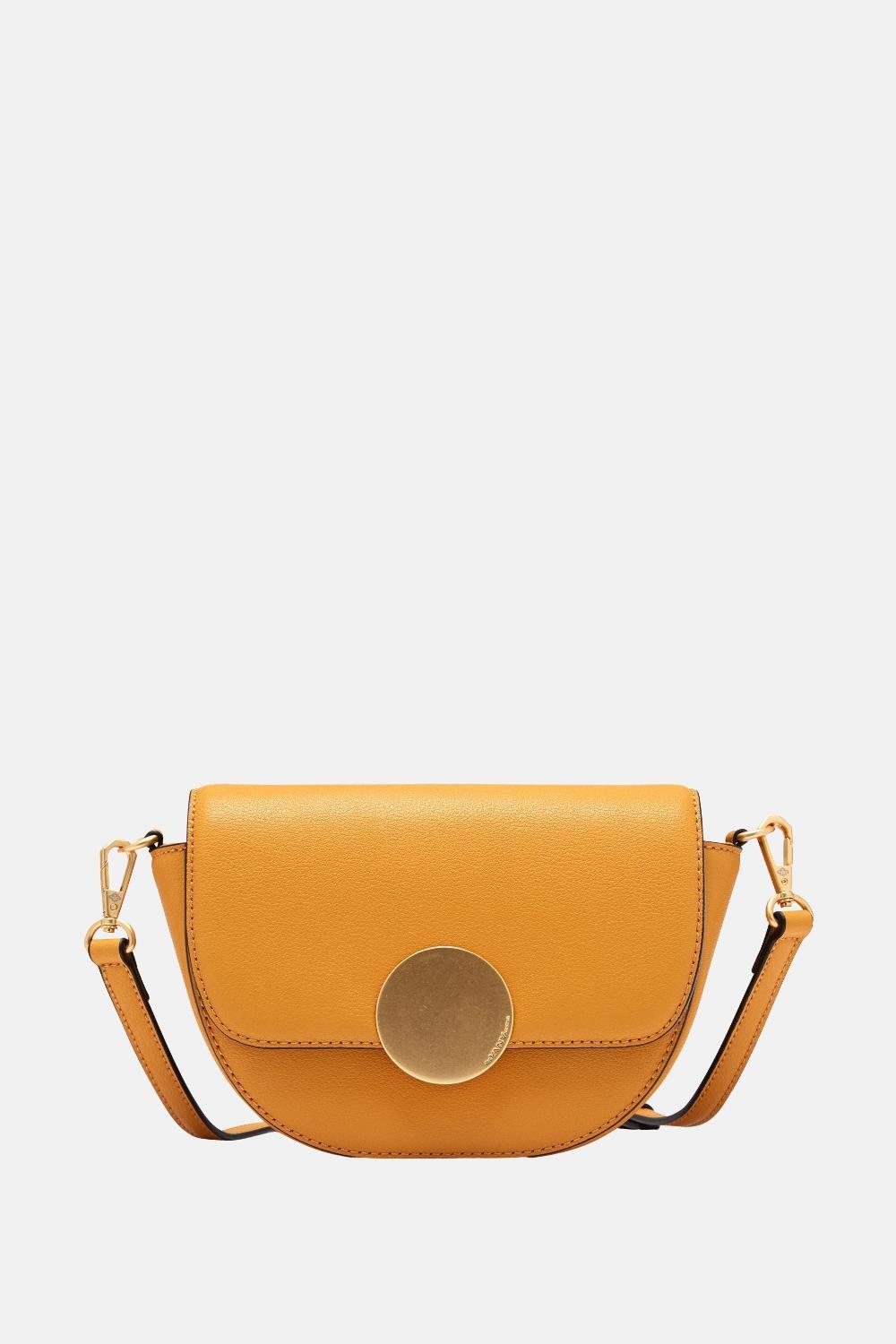 oryany Oryany - Lottie Saddle Crossbody Small Handbags - Yellow Leather