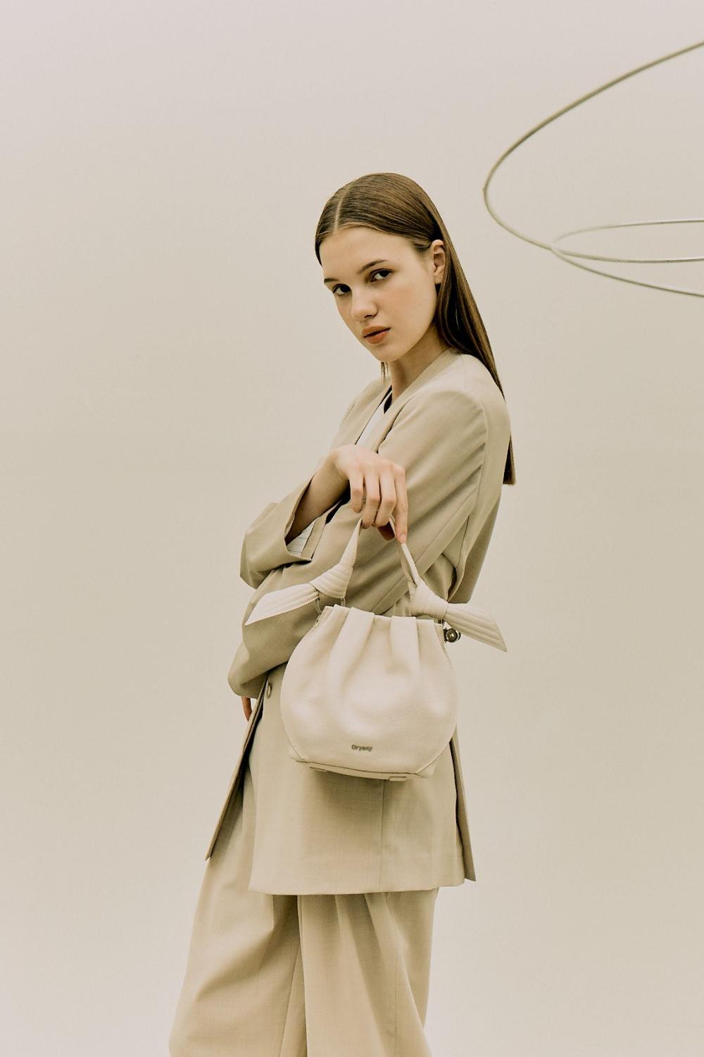 Oryany Oryany - Selena Bucket Bag - Medium Crossbody - Cream Leather