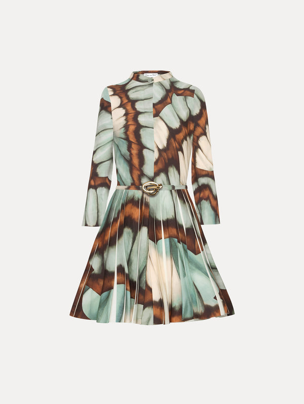 oscar de la renta Abstract Butterfly Cotton Poplin Mini Dress