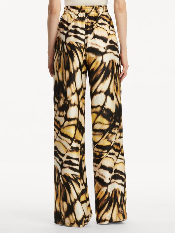 Oscar De La Renta Abstract Butterfly Silk Twill Pant