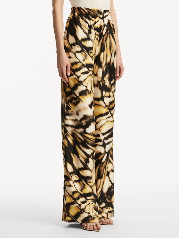 Oscar De La Renta Abstract Butterfly Silk Twill Pant