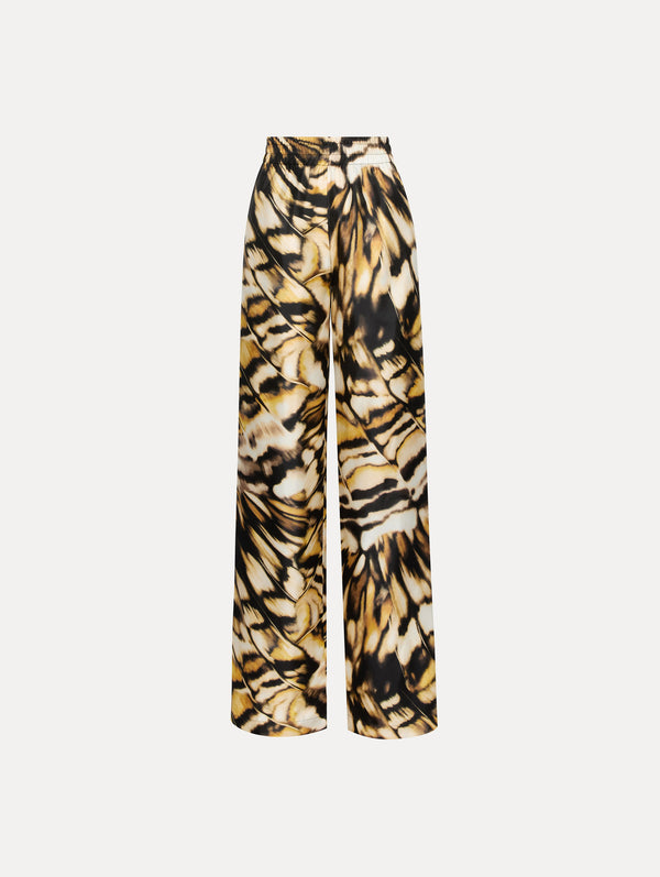 oscar de la renta Abstract Butterfly Silk Twill Pant