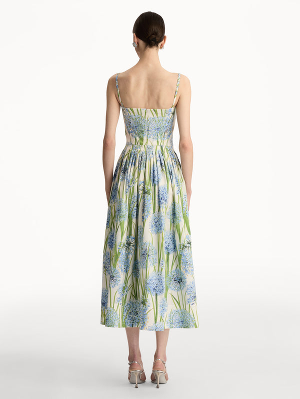 Oscar De La Renta Allium Embroidered Cotton Poplin Dress