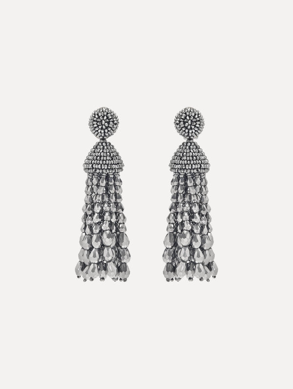 oscar de la renta Beaded Chandelier Clip-On Earrings
