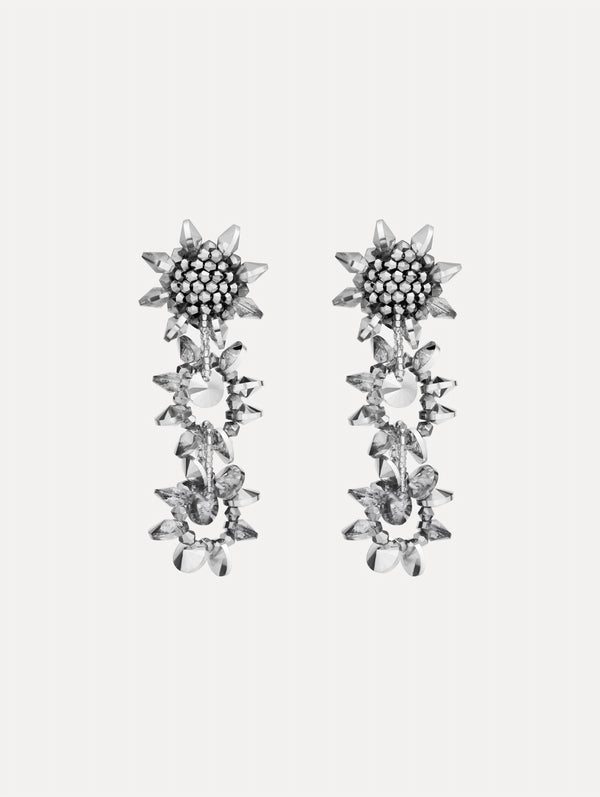 oscar de la renta Beaded Pompom Drop Clip-On Earrings