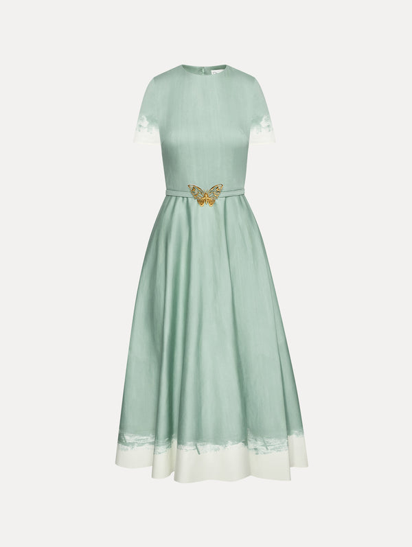 oscar de la renta Butterfly Belt Cotton Poplin Dress