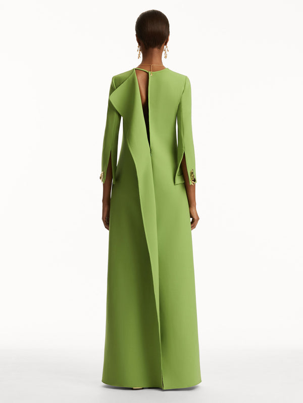 Oscar De La Renta Butterfly-Detailed 3/4 Sleeve Caftan