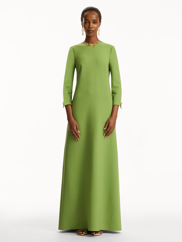 Oscar De La Renta Butterfly-Detailed 3/4 Sleeve Caftan