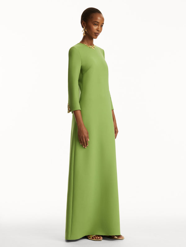 Oscar De La Renta Butterfly-Detailed 3/4 Sleeve Caftan