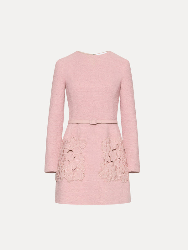 oscar de la renta Cherry Blossom Cutout Tweed Dress