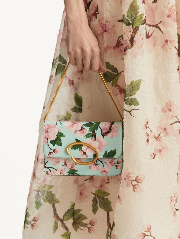 Oscar De La Renta Cherry Blossom Printed O Pochette