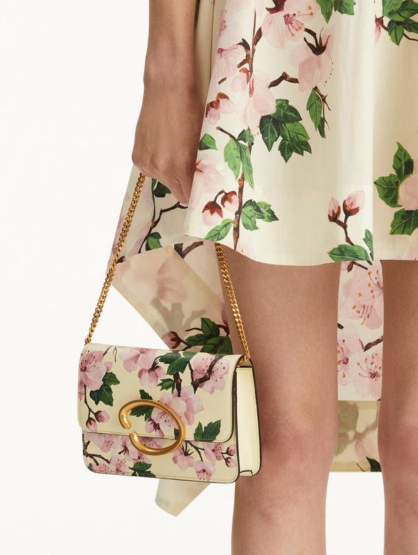 Oscar De La Renta Cherry Blossom Printed O Pochette