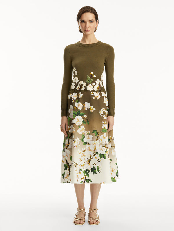 Oscar De La Renta Cherry Blossom Threadwork Pullover