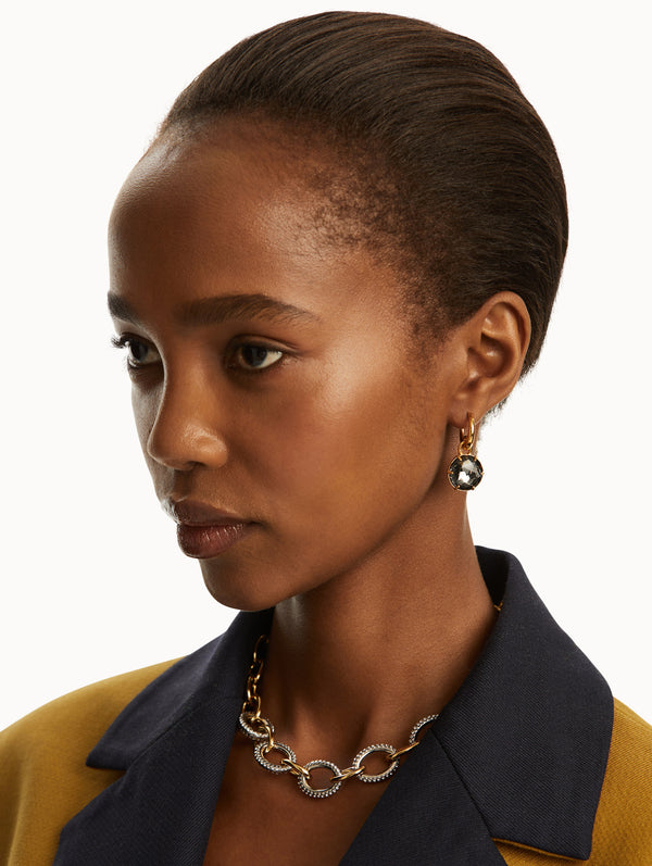 Oscar De La Renta Classic Crystal Mini Hoop Earrings