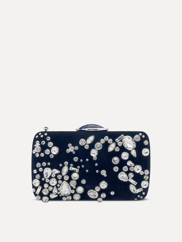 oscar de la renta Crystal Cluster Embroidered Minaudière