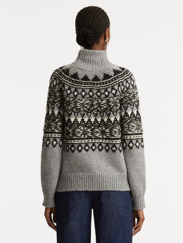 Oscar De La Renta Crystal-Detailed Turtleneck Pullover