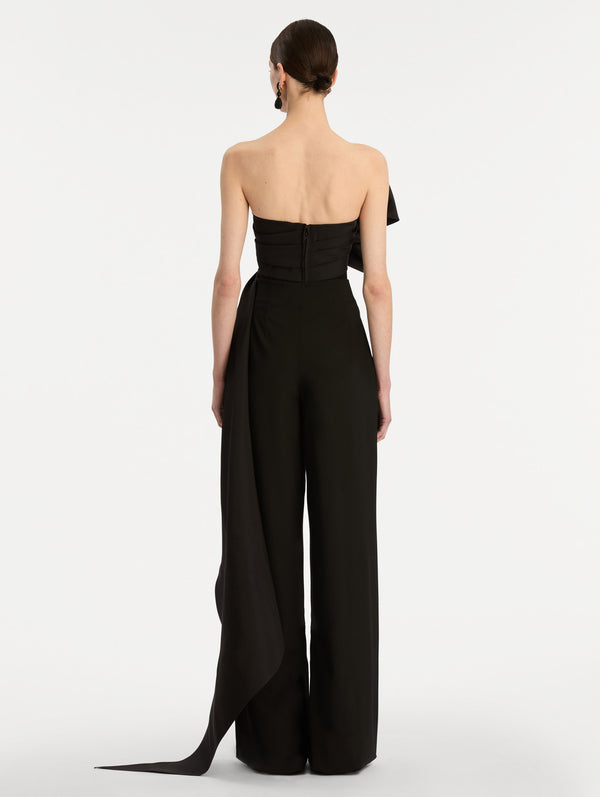 oscar De La Renta Crystal Embroidered Bow-Detailed Blouse