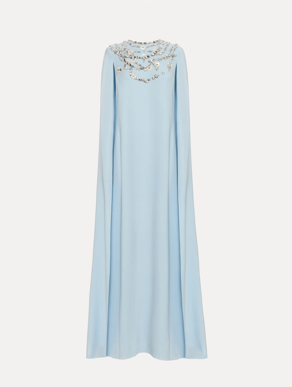 oscar de la renta Crystal Necklace Embroidered Caftan