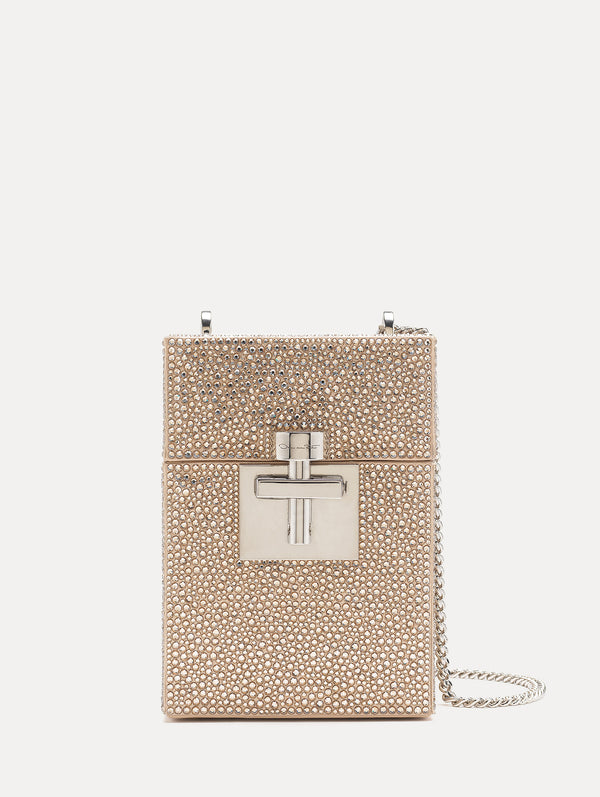 Oscar De La Renta Crystal Pavé Alibi Top Handle Bag