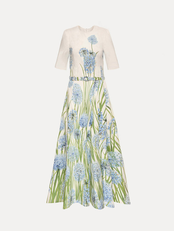 oscar de la renta Degradé Allium Cotton Poplin Dress