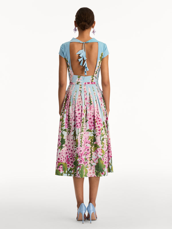 Oscar De La Renta Degradé Foxglove Cotton Poplin Dress