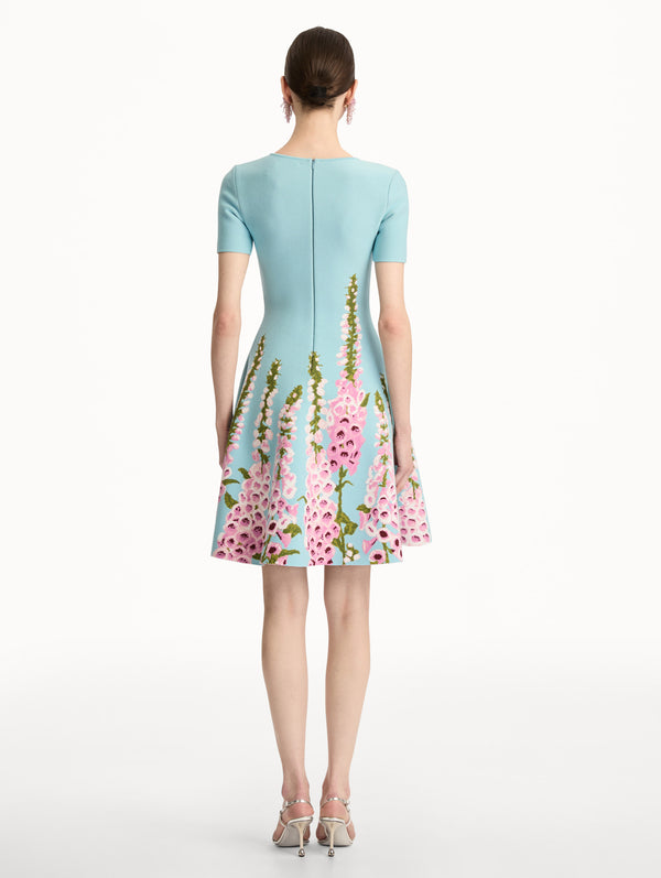 Oscar De La Renta Degradé Foxglove Jacquard Knit Dress