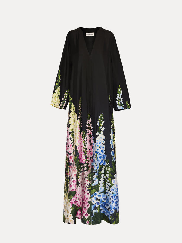 oscar de la renta Degradé Foxglove Silk Twill Caftan