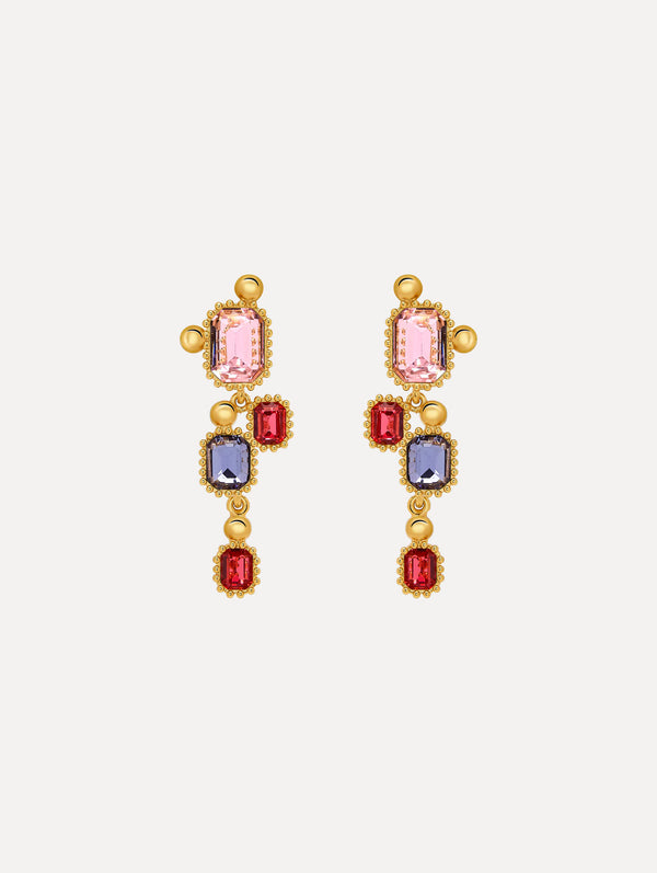 oscar de la renta Emerald-Cut Scramble Clip-On Earrings