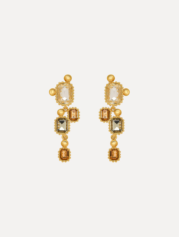 oscar de la renta Emerald-Cut Scramble Clip-On Earrings