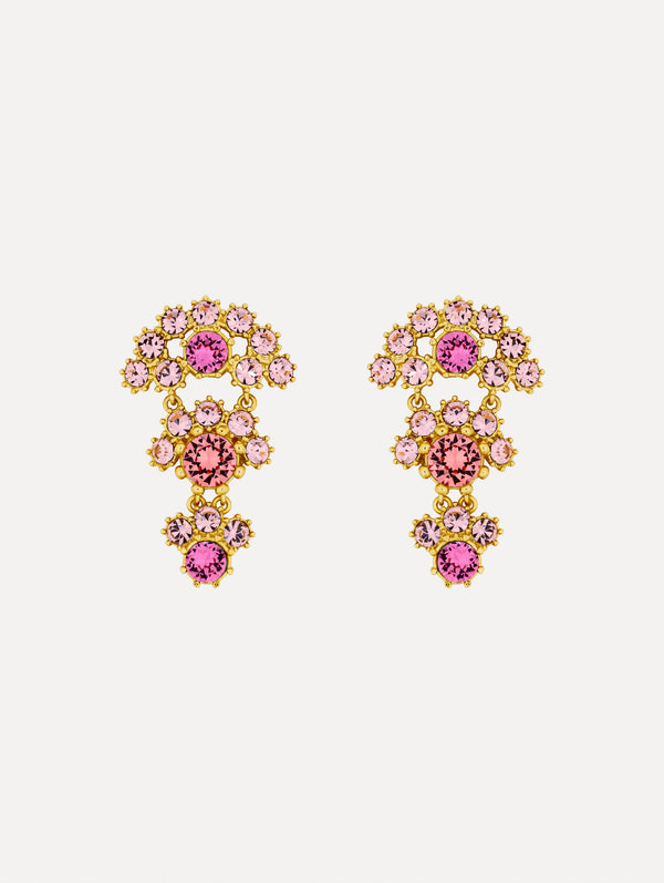 oscar de la renta Faceted Crystal Arch Drop Earrings