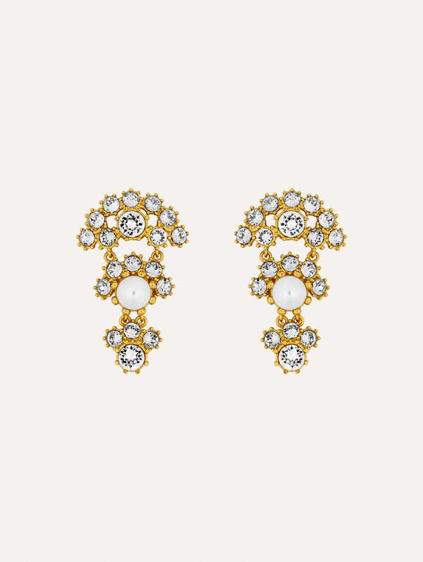 oscar de la renta Faceted Crystal Arch Drop Earrings